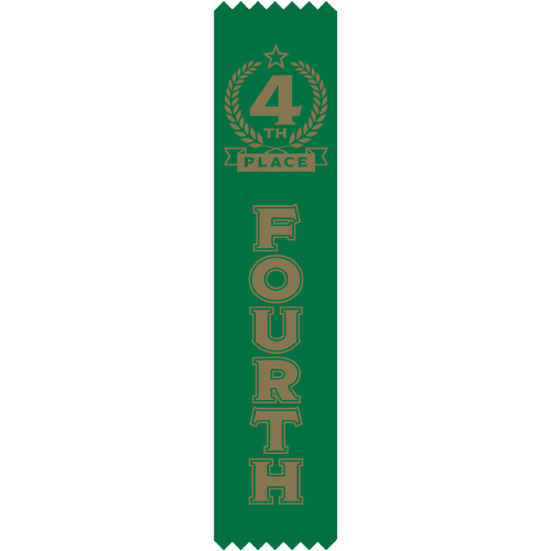 4th Place Satin Ribbon - Pack of 50 - With Pins Attached