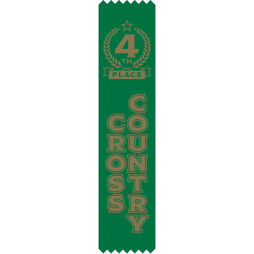 4th Place Cross Country Satin Ribbon - Pack of 50 - With Pins Attached