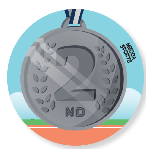 Second Silver Medal Sticker - Pack of 60