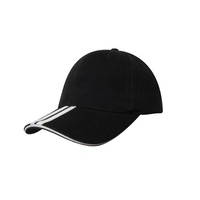 Brushed Heavy Cotton Cap with Two Stripes
