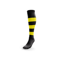 Football Socks - Black with Gold Hoops