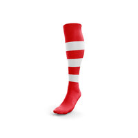 Football Socks - Red with White Hoops