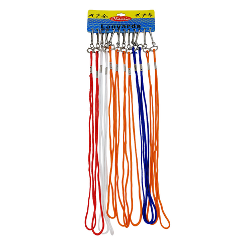 Whistle Lanyard - Card of 12 - Multi-coloured