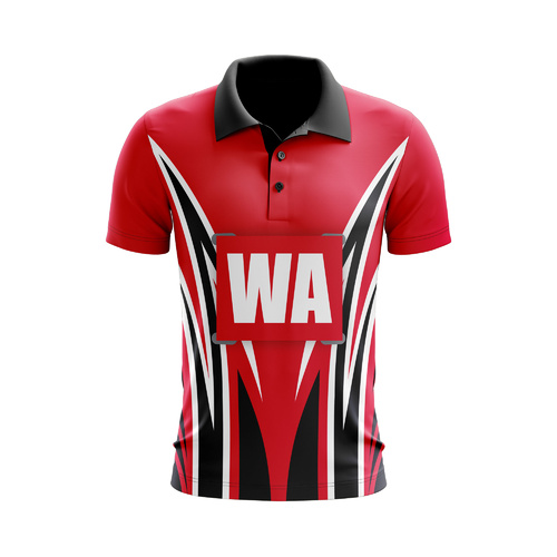 Sublimated Netball Polo Shirt - With Velcro Tabs - 100% Recycled Polyester