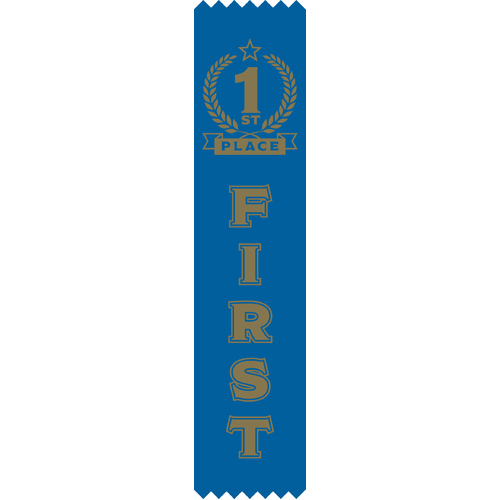 1st Place Satin Ribbon - Pack of 50 - With Pins Attached