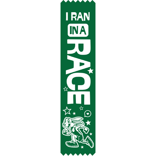 I Ran in a Race Ribbon - Pack of 50 - With Pins Attached