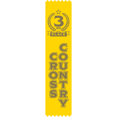3rd Place Cross Country Satin Ribbon - Pack of 50 - With Pins Attached