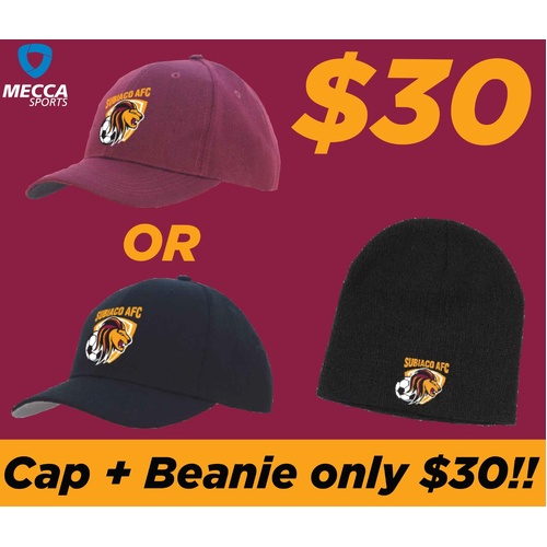 Subiaco AFC Cap and Beanie Deal (Orders Close Midnight 24th May)