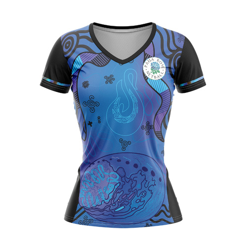 Paua Rose Indigenous Tee (Orders close midnight Tuesday 17/3/2026)