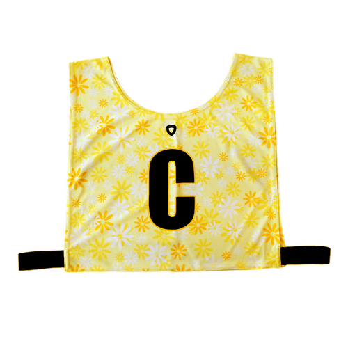 Performance Netball Bibs - Set of 7 - Yellow Floral