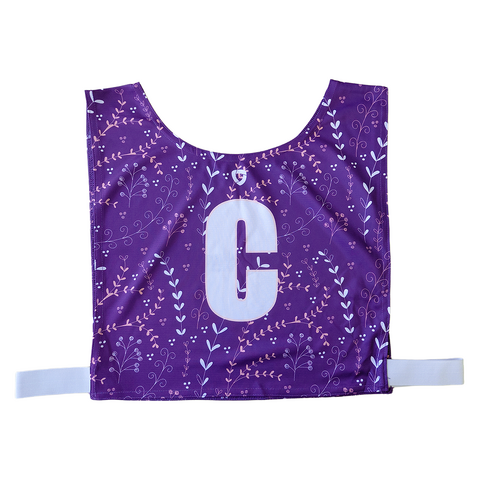 Performance Netball Bibs - Set of 7 - Purple Floral