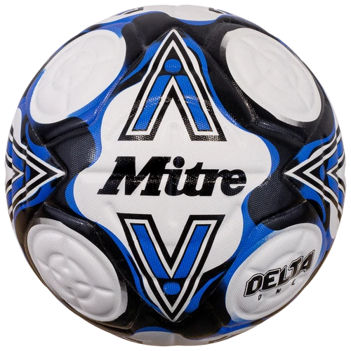 Mitre Delta One Football - White/Black/Botn Blue