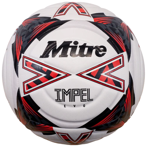 Mitre Impel Evo Football - White/Black/Bib Red