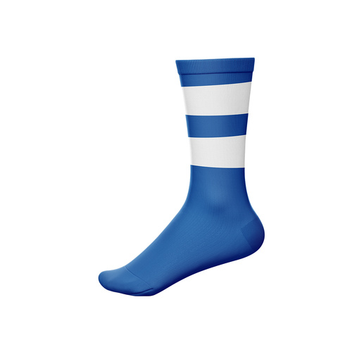 Crew Football Socks - Royal with White Hoops