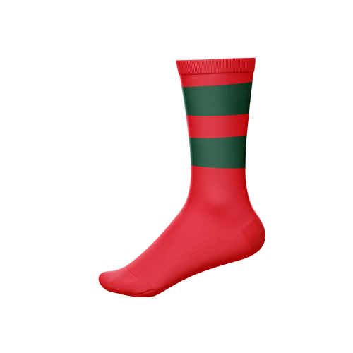 Crew Football Socks - Red with Bottle Hoops
