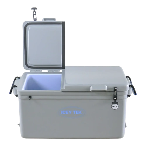 Iceytek 70L Grey Split Lid Left  