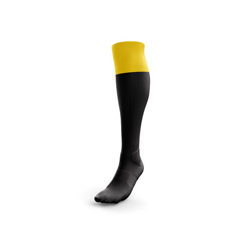 Football Socks - Black with Gold Top
