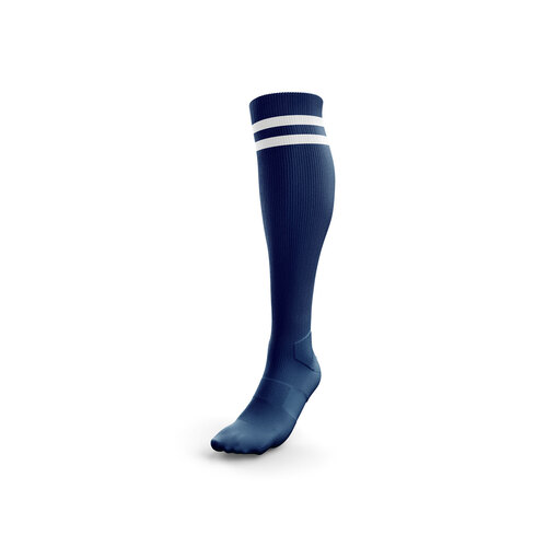 Football Socks - Navy with White Stripes