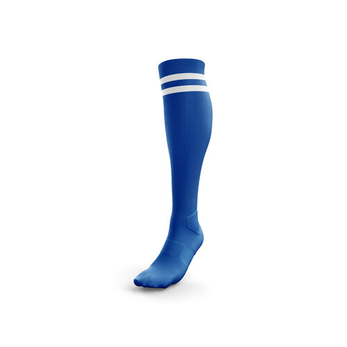 Football Socks - Royal with White Stripes