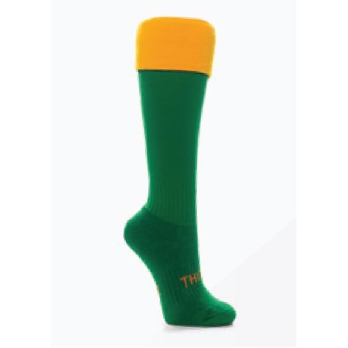 Football Socks - Emerald with Gold Top